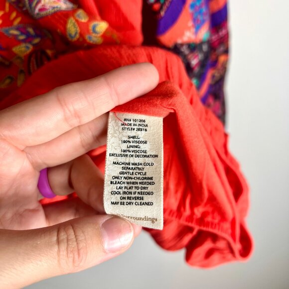 Soft Surroundings Blame Rio Embroidered Peasant Top Southwestern Bohemian Sz L - Picture 5 of 6